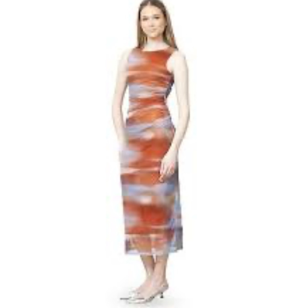 Madden Girl Vibrant Sleeveless Midaxi Dress - Orange and Blue